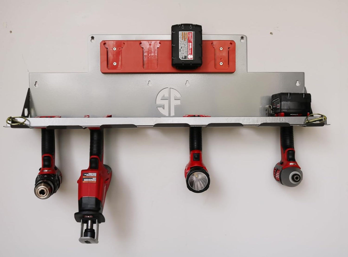 Ultimate Cordless Tool Holder For Jobsite Trailers and Work Trucks and Work Vans Fits Milwaukee M18