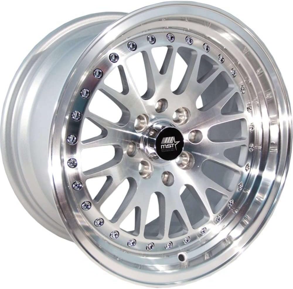 MT10 15x8.0 4x100/4x114.3 25 ET 73.1 CB Silver w/Machined Face Single Wheel by MST