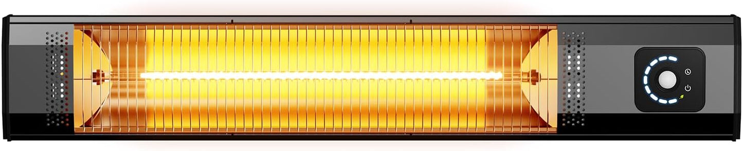 Wall-Mounted Electric Infrared Model, 1100W Motion Sensor Heating Unit, IPX5 Waterproof, 9 Heat Levels & 9H Timer for Indoor & Outdoor Use