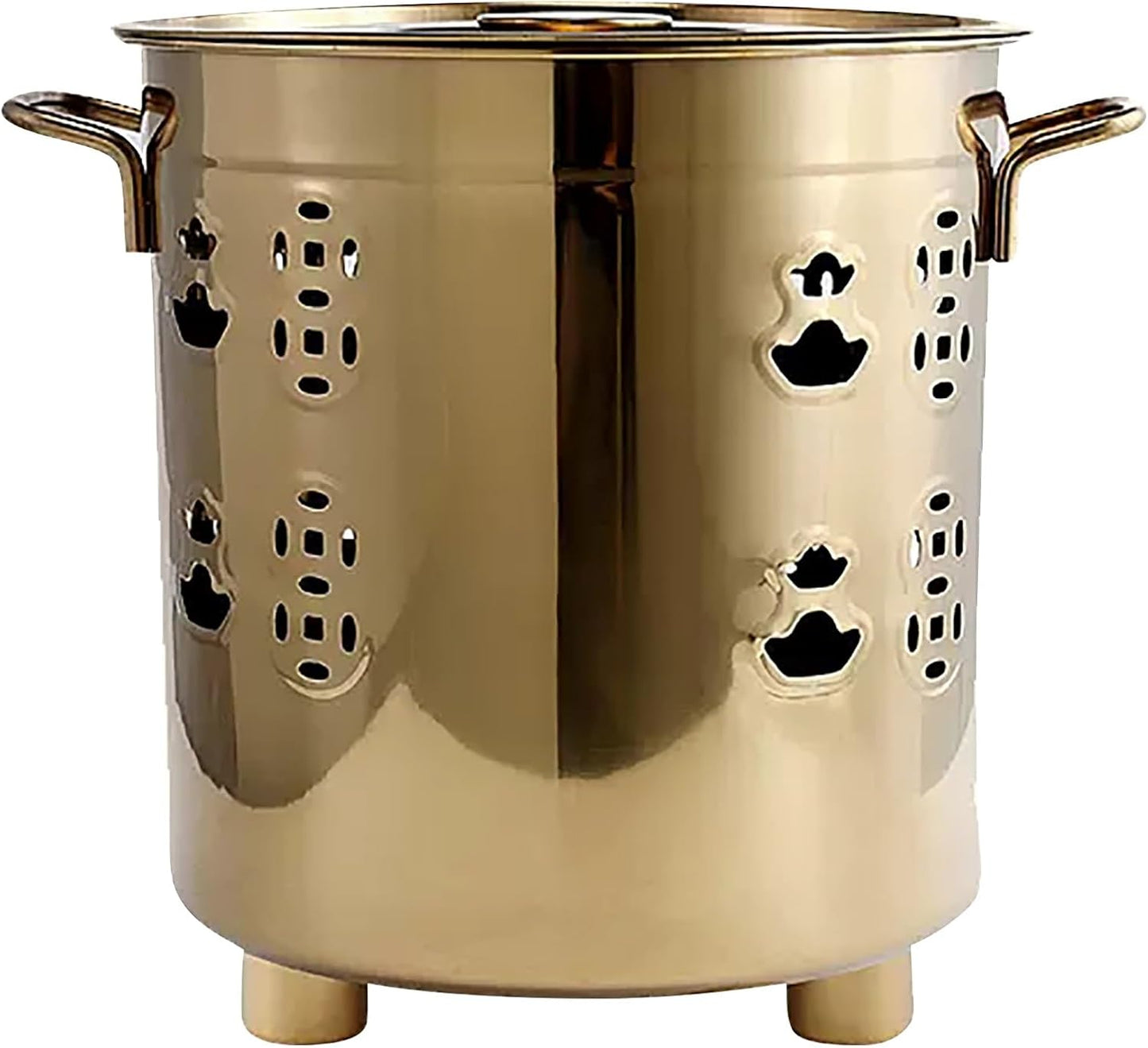 Incinerator Burn Barrel，Outdoor Metal Burn Barrel Fire Pit - Heavy Duty Incinerator for Yard Waste and Backyard Trash Burning(Gold,X-Large)