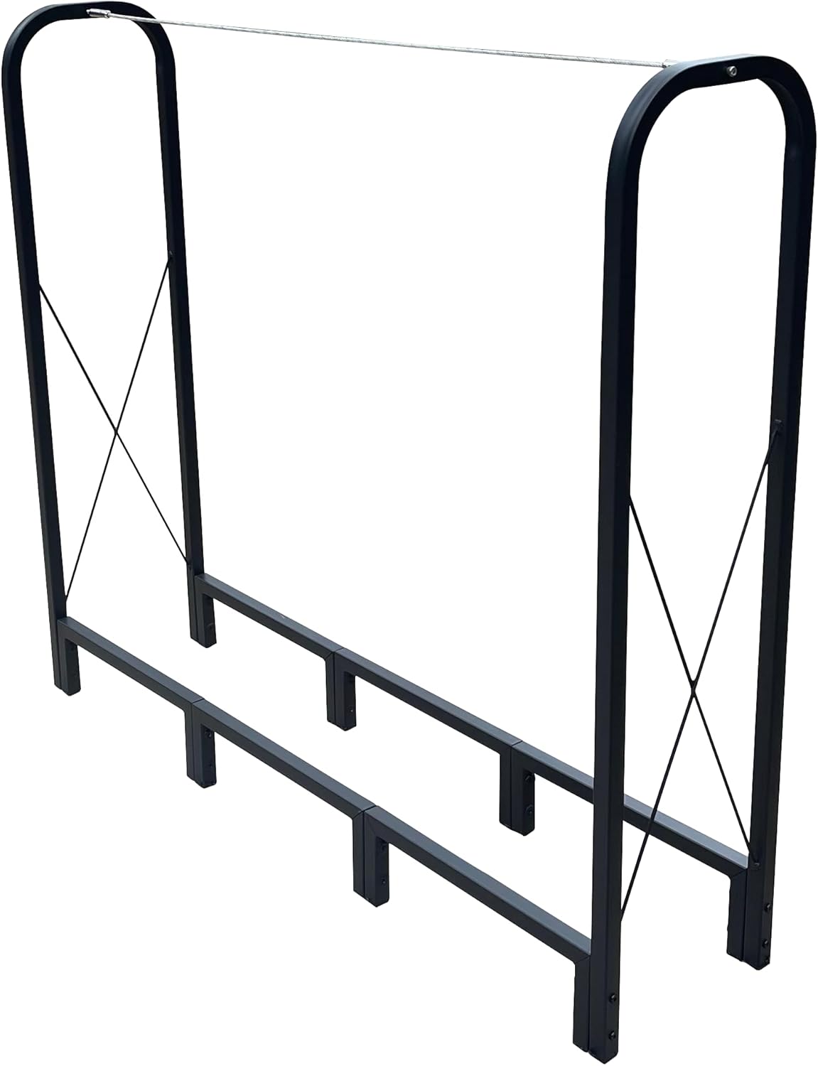 Firewood Rack Stand,4.1ft,Storage Stacker Organizer,Fireplace Metal Wood Pile,Heavy Duty,Logs Holder, Outdoor Indoor,49.4'' WX11.8'' DX44.2'' H Inch