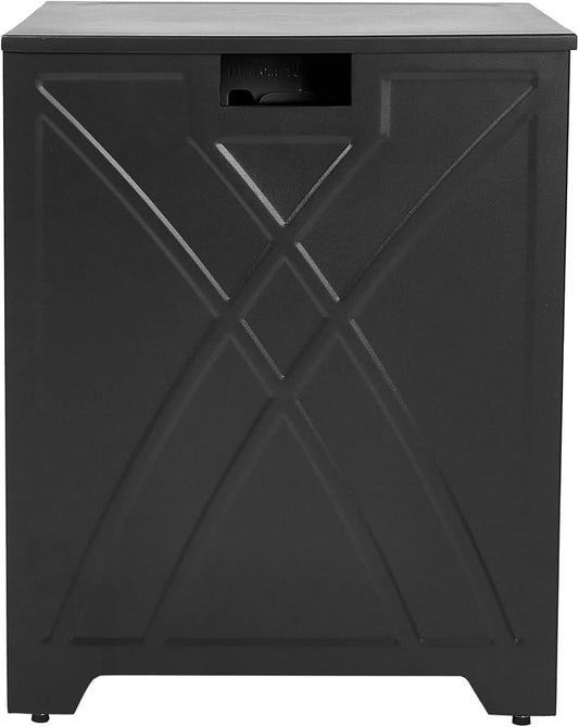 BAIDE HOME Propane Tank Cover, Propane Tank Storage Hideaway Table for Gas Fire Pits, Gas Tank Holder Storage Side Table for 20 lb Propane Tanks - Black