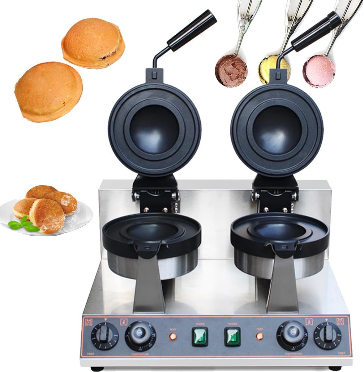 Waffle Maker Commercial Catering Kitchen Stainless Steel Electric,Waffle Maker, Waffle Maker Iron Machine,Electric Waffle Machine,Compact Snack Maker