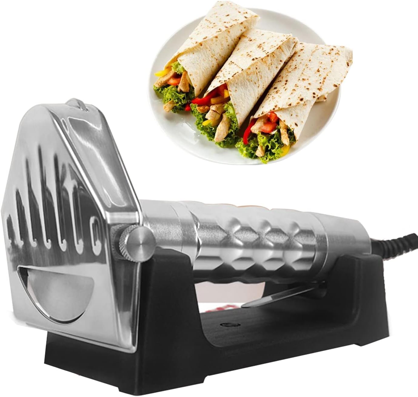 HMWOKPOT 80W Commercial Shawarma Kebab Slicer Electric Handheld Shawarma Slicing Machine Professional Electric Gyro Cutter with Holder,110v