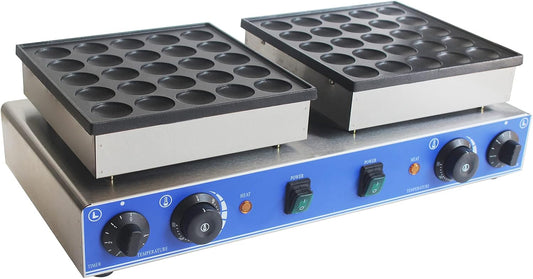 LYNICESHOP Mini Pancakes Maker, Mini Dutch Pancake Baker 50PCS Commercial Waffle Maker Machine 1.8in Electric Nonstick Waffle Maker Machine for Home Kitchen Restaurants