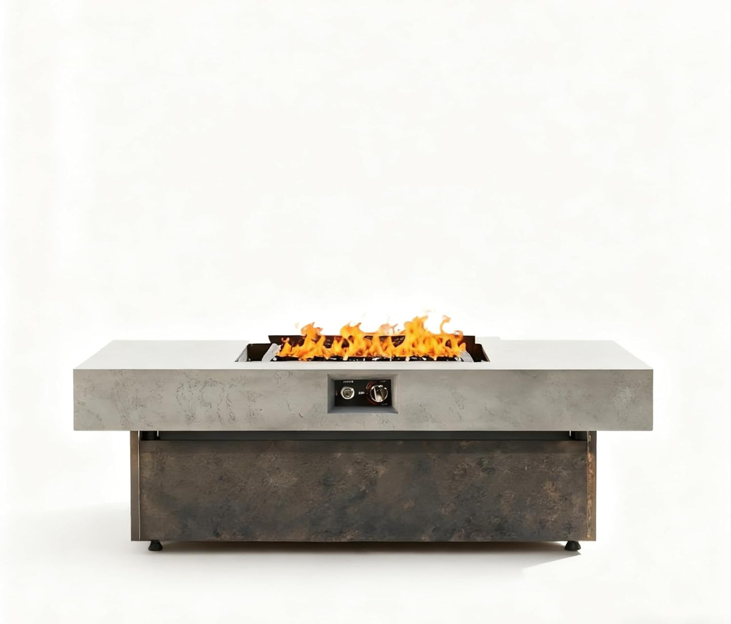 Tabletop Propane Fire Pits, TEMACOO 55 x 23 in, 50,000 BTU Outdoor firepit Table, Suitable for Outdoor, Patio, Balcony, Three Height Options (Minimalist)