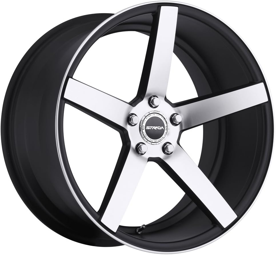 Strada S35 Perfetto 16x7 5x100/5x4.5" +35mm Black/Machined Wheel Rim 16" Inch