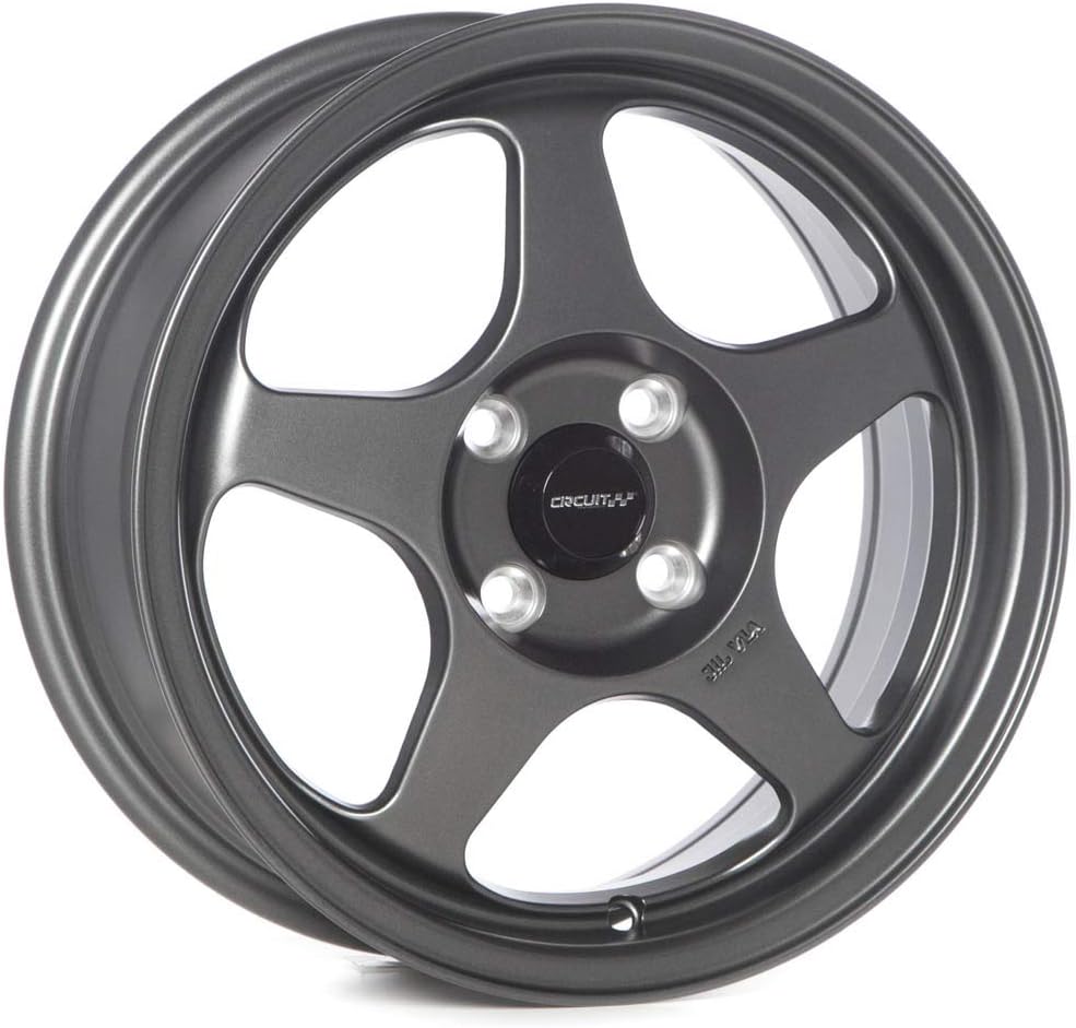 Circuit Performance CP22 15×6.5 Flat Gun Metal 4×100 [+35mm] Wheels Spoon Style Rims compatible with Honda Civic, Acura Integra, Mazda Miata