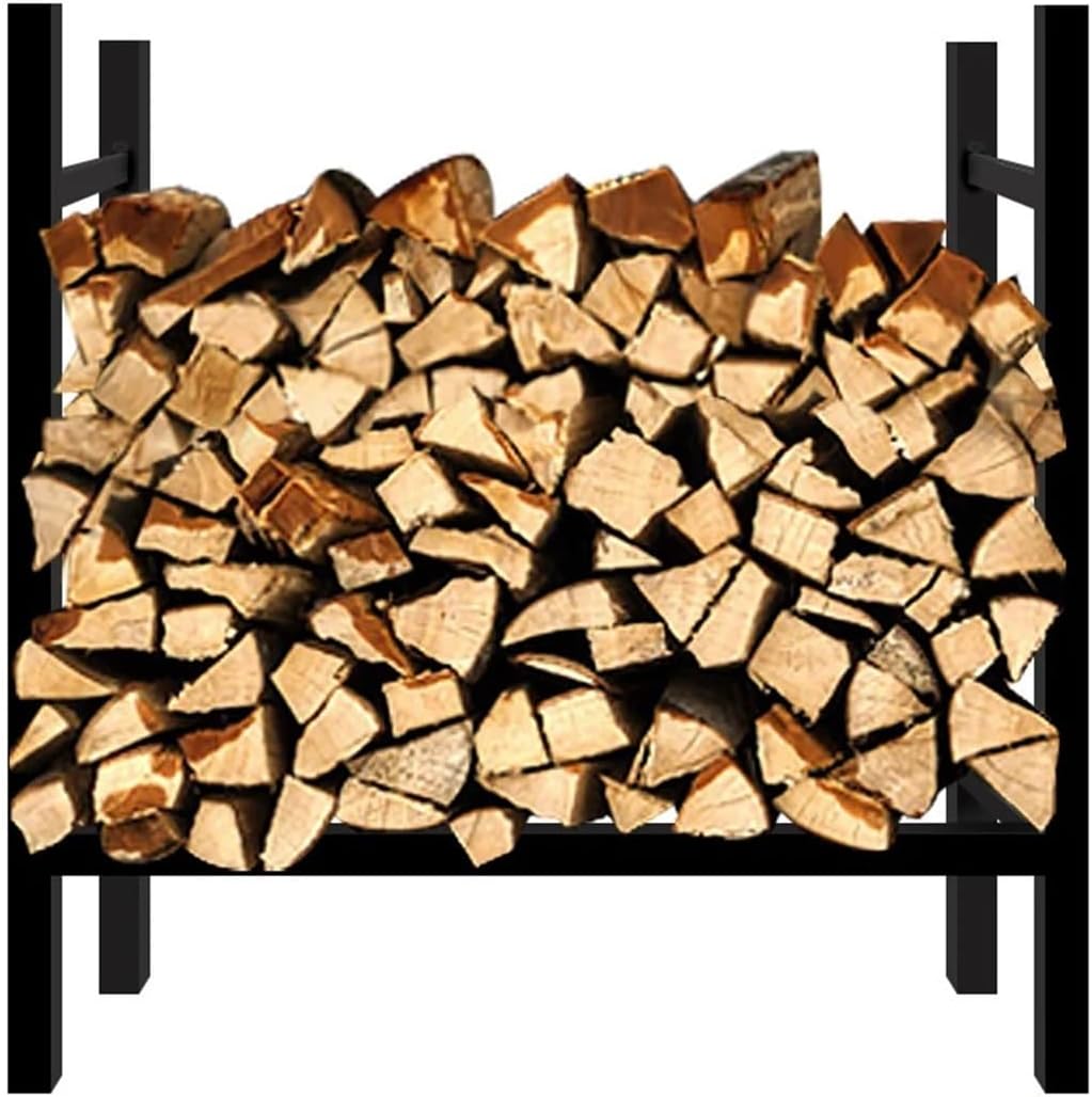 Firewood storage rack Firewood Rack 2FT Holder Steel Stand for Logs Stacking Aid,Fire Wood Log Storage Fireplace Indoor Outdoor