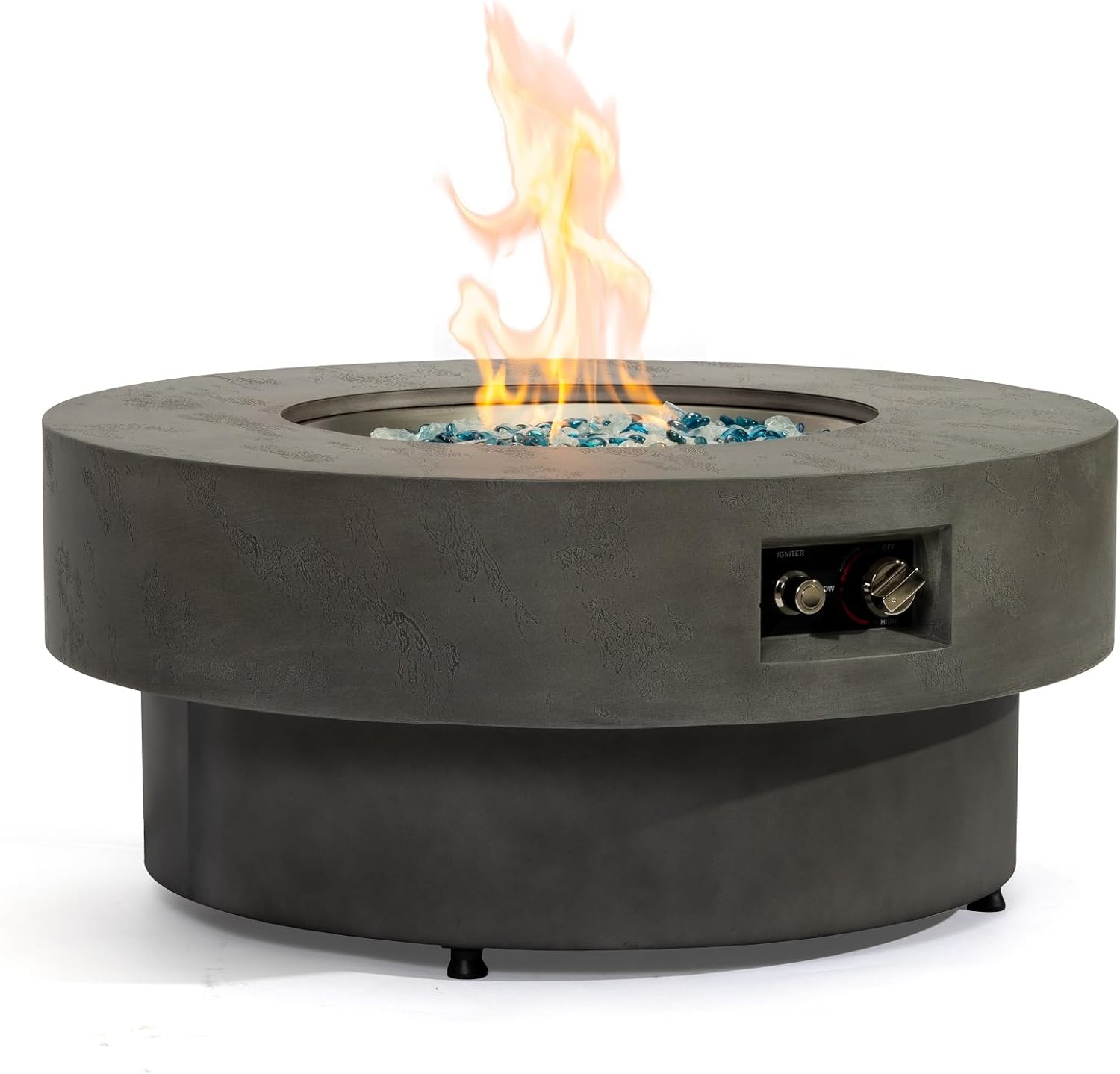AnyMark 34 Inch Propane Fire Pit Table, 50,000 BTU Gas Fire Table, Outdoor Firepit Table for Patio, Backyard, Garden Heating