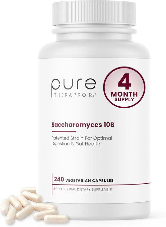 Pure Therapro Rx Saccharomyces 10B - Saccharomyces Boulardii, 10 Billion CFU Per Serving, Patented Strain CNCM I-3799, Probiotic Capsules, Probiotics for Men and Women - 240 Count (Pack of 1)