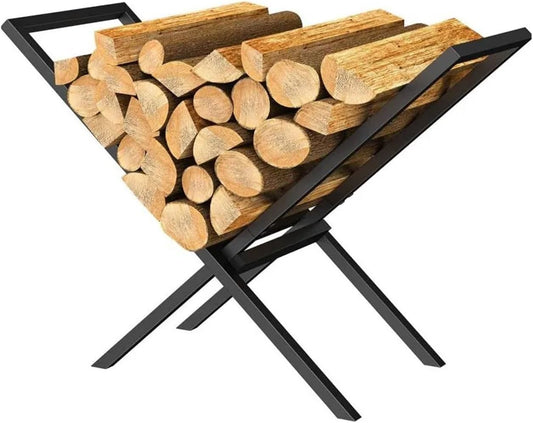 Fnacuody Firewood storage rack Firewood Rack Indoor for Fireplace Wood Storage,X-Shaped Log Holder OutdoorHeavy Duty Stacker Stand Carrier
