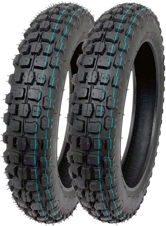 MMG Set of 2 Knobby Tire 3.00-10 Front or Rear Trail Off Road Dirt Bike Motocross Pit