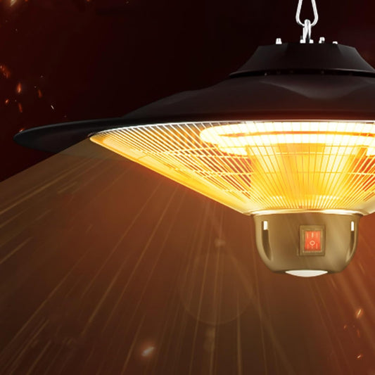 Outdoor Hanging Patio Heater, Electric Patio Heater with Adjustable Chain Length, Quiet, IP44 Waterproof, Ceiling Heater, for Home Use,Balcony,Courtyard, Black