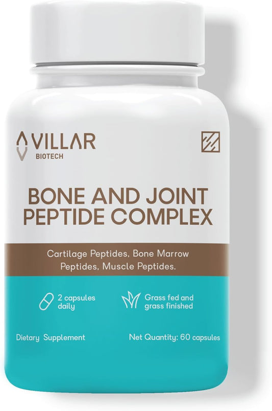 Bone & Joint Peptide Complex – Grass-Fed Cartilage, Bone Marrow & Muscle Peptides – Supports Joint Mobility, Recovery & Pain Relief – Hydropeptex® – 60 Capsules