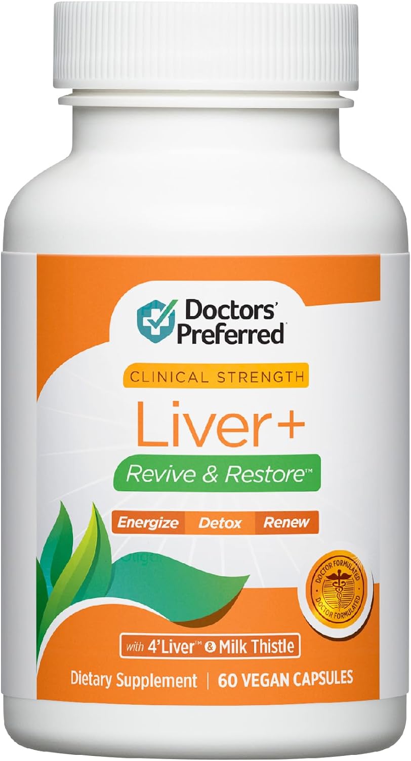 DOCTORS' PREFERRED Liver+ Revive & Restore 10-in-1 Formula with Clinically Validated 4’Liver and Milk Thistle | 60 Capsules