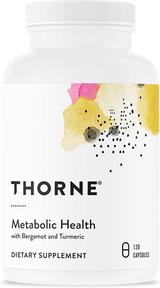 THORNE - Metabolic Health - Gut Health Supplement to Aid Weight Management* - Bergamot Supplement with Silicon Dioxide - Turmeric Supplement to Support Blood Health & Vessels* - 120 Capsules