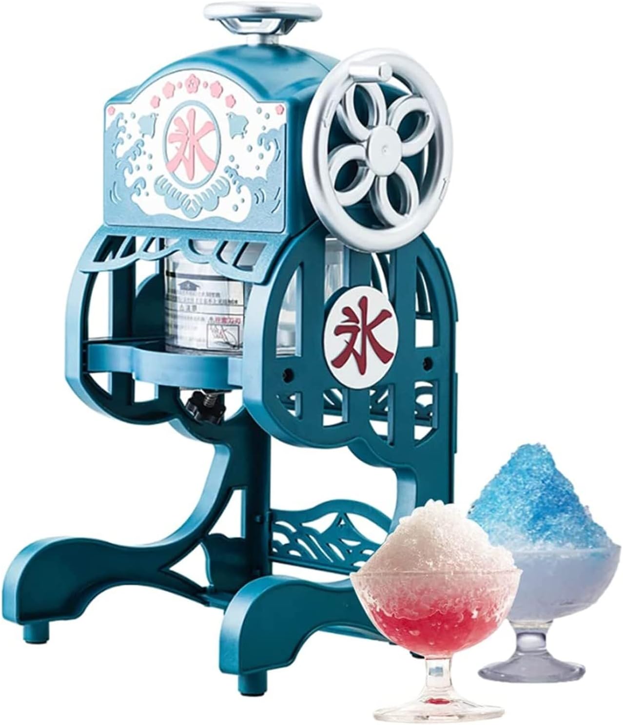 Electric Ice Crusher, Household Small Ice Shaver Machine, Adjustable Thickness Snow Cone Maker Retro Shaved Ice Machine, Snowflake Smoothie Machine