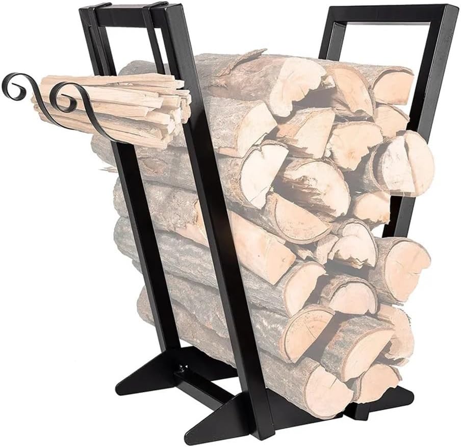 Firewood rack Simple Fireplace Firewood Rack Heavy Shelf Indoor And Outdoor Moving Storage Kitchen Closet Organizer Firewood storage rack