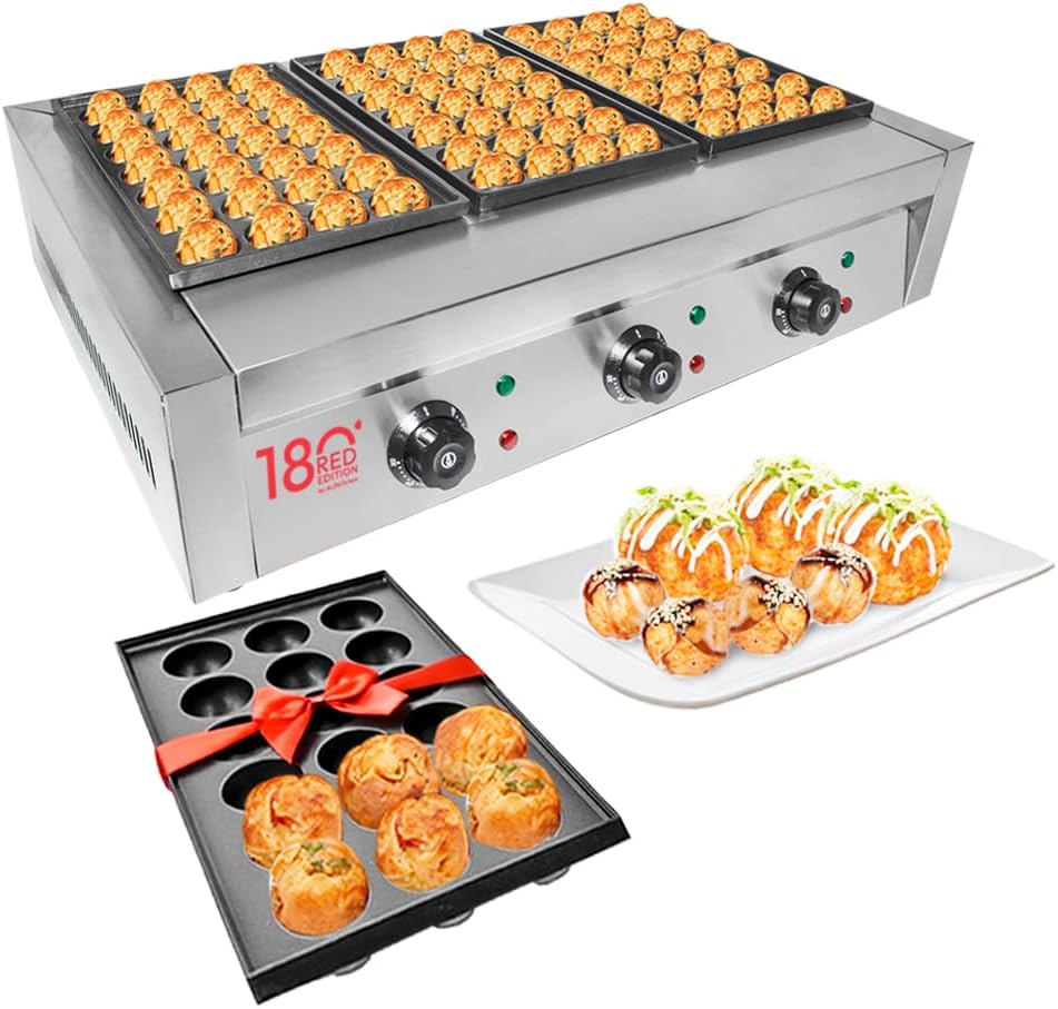 ALDKitchen Takoyaki Grill | Electric Takoyaki Maker | Nonstick Coating | 110V (84 Pcs)