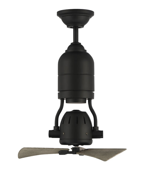 Craftmade Bellows Uno 18-in Outdoor Flat Black with Gray Cedar Blades Ceiling Fan Without Light - Remote Included ( 3 -Blade )