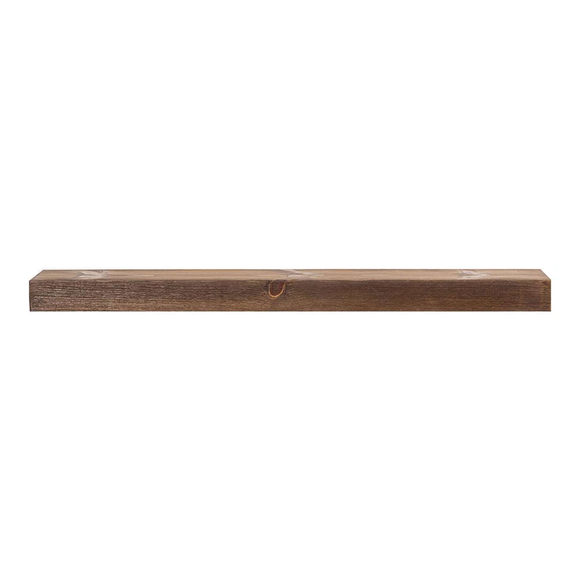 Mantels Direct 72-in W x 4-in H x 8-in D Rustic Provincial Pine Hollow Rustic Fireplace Mantel RUSTIC-72-RPRV