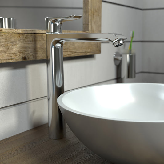 Hansgrohe Metris Chrome Single hole 1-handle Low-arc Residential Handle Bathroom Sink Faucet with Drain