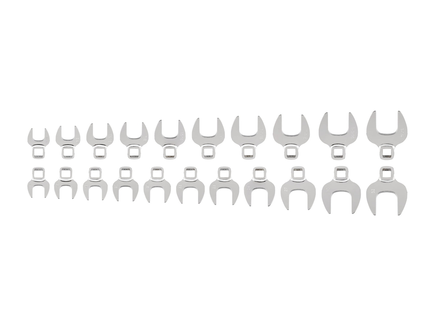 TEKTON 21-Piece Set (Sae) and Metric Crowfoot Open End Wrench WCF90601