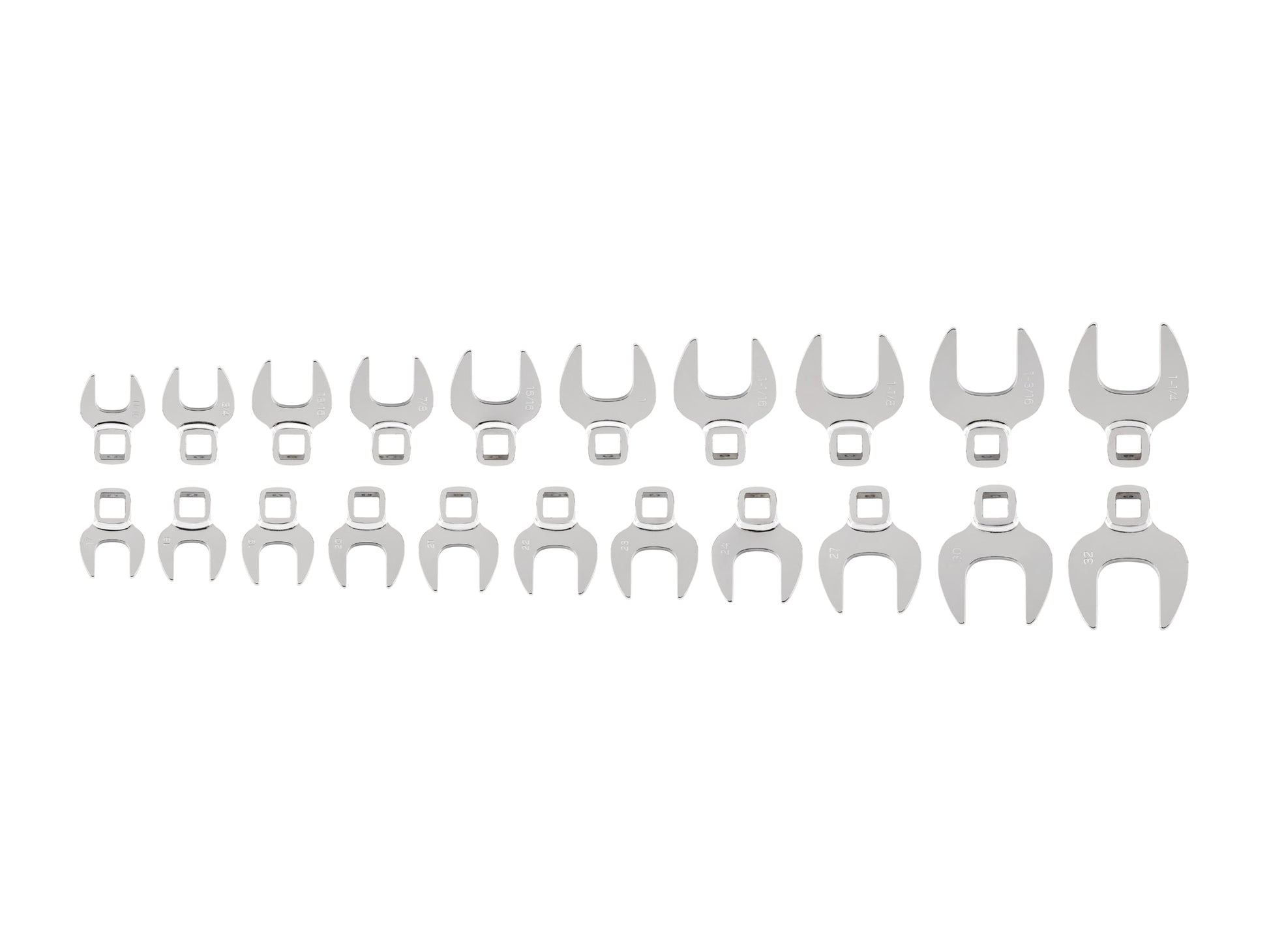TEKTON 21-Piece Set (Sae) and Metric Crowfoot Open End Wrench WCF90601