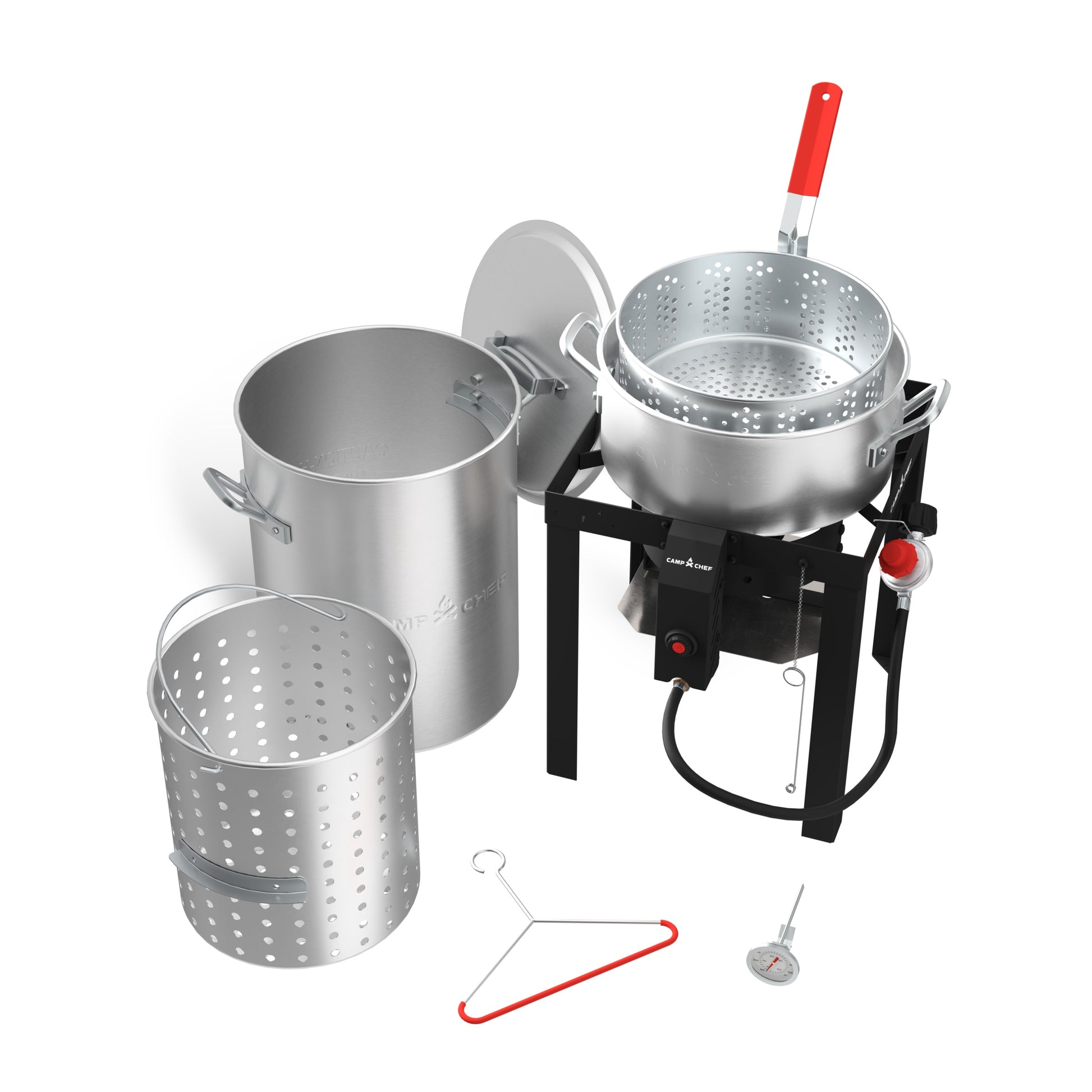 Camp Chef 30-qt Boil Pot and 10-qt Fry Pot with 1-Burner Propane Electronic Stainless Steel Jet Cooker SHP30