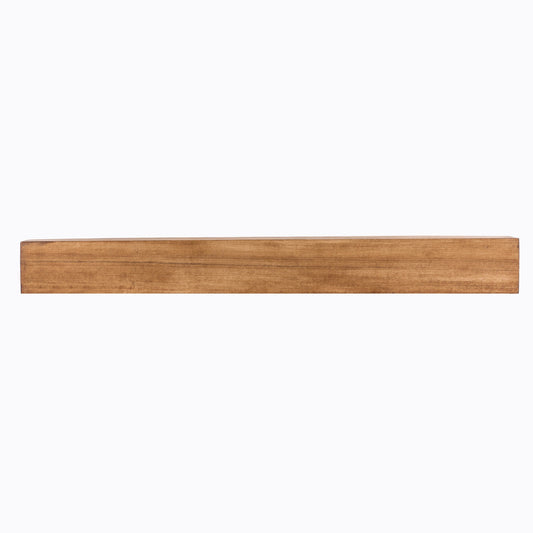 Dogberry 60-in W x 5.5-in H x 6.25-in D Aged Oak Poplar Hollow Farmhouse Fireplace Mantel MFARM6062AGOKNONE
