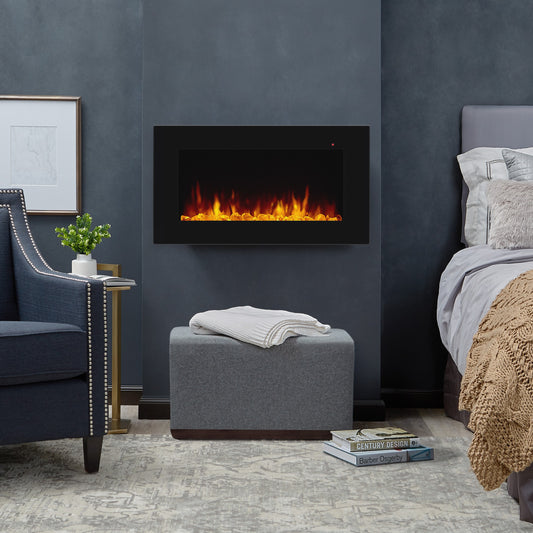 Real Flame 40-in W Black Fan-forced Electric Fireplace 1340E-BK