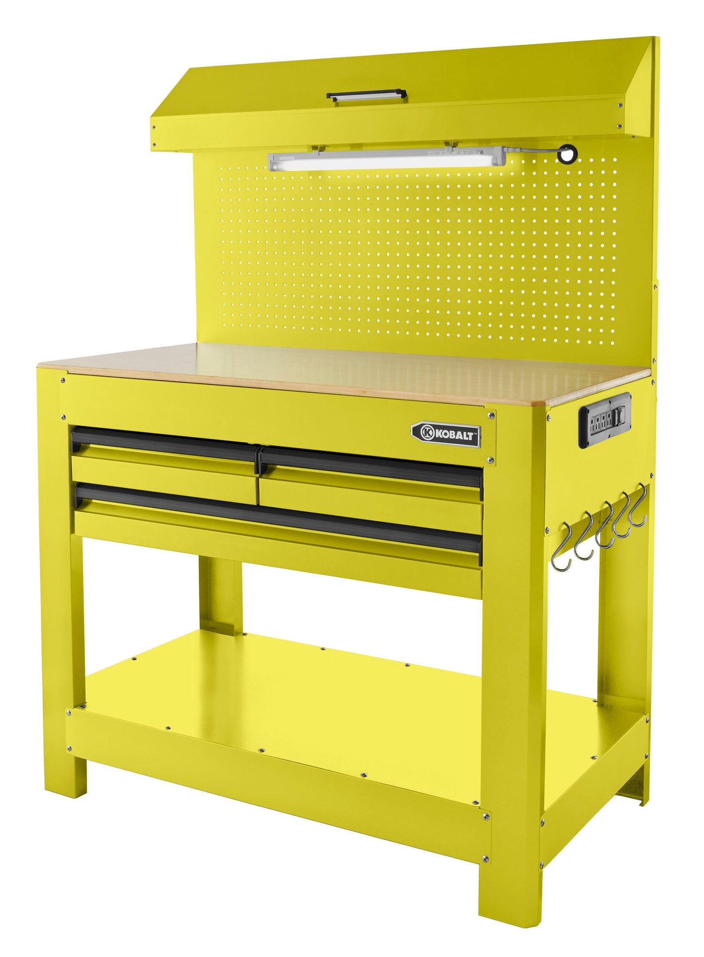 Kobalt 44.75-in L x 36-in H 3 -Drawers Yellow Wood Work Bench