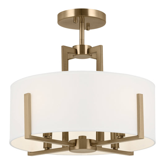 Kichler Malen 4 -Light 15.5-in Gold Semi Flush Mount Light 5384857