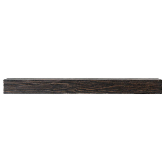 Modern Ember 48-in W x 5.5-in H x 9-in D Charcoal Pine Hollow Rustic Fireplace Mantel STOWE-48-CB