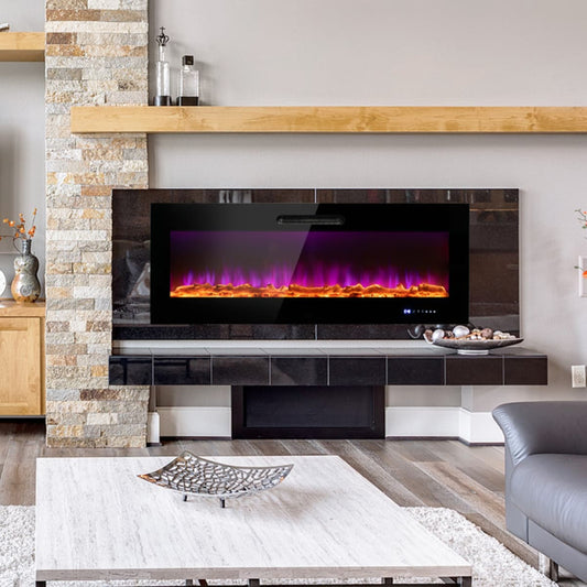 Clihome 50-in W Black Fan-forced Electric Fireplace CL-DKUS-10131