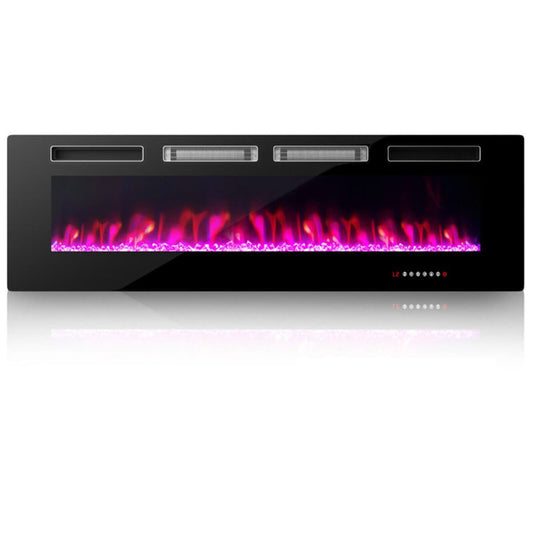Clihome 60-in W Black Fan-forced Electric Fireplace CL-60-10235