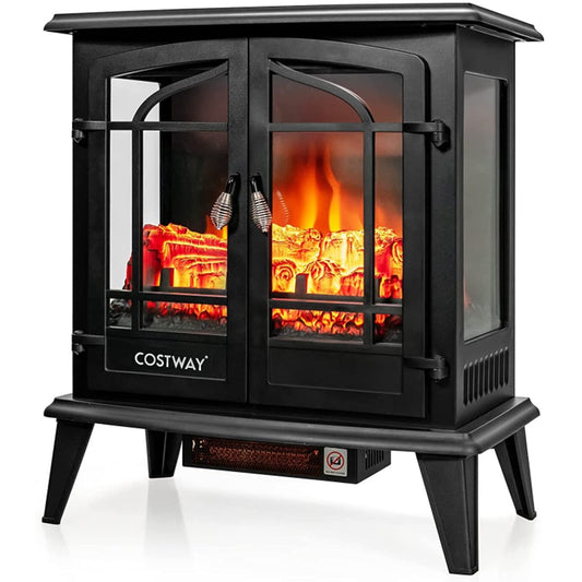 Clihome 25-in W Black Fan-forced Electric Fireplace CL-BKUS-10059