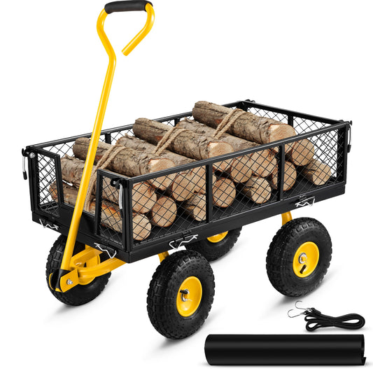 VEVOR 3.81-cu ft Steel Folding Yard Cart ZXHYTCHSBB880VFY8V0