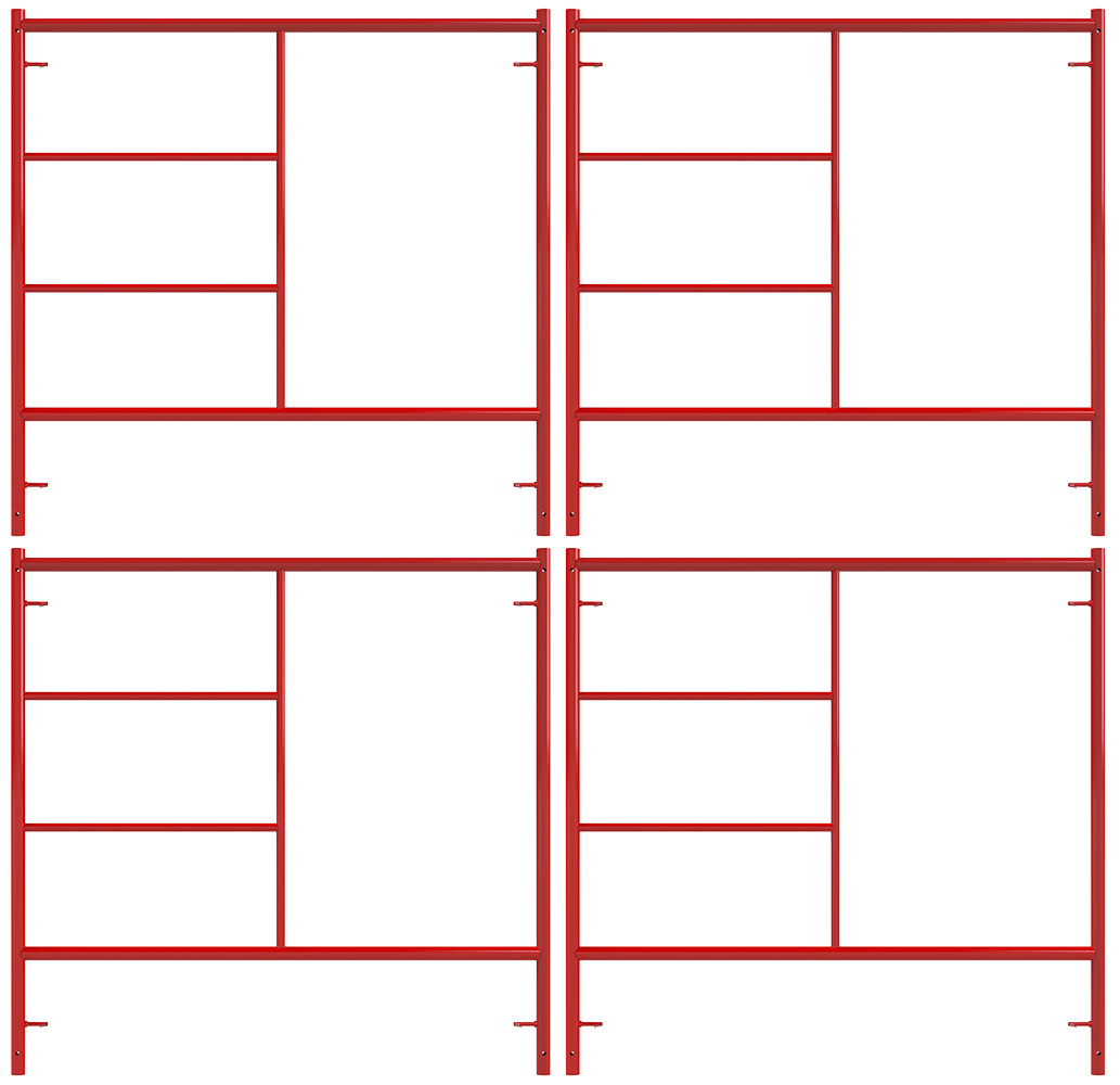 Build Frames Steel 5.42-ft H x 5.14-ft L Exterior Mason Scaffold Frame (4-Pack) 4900-lb BFS5W5HQ48P4+BFL