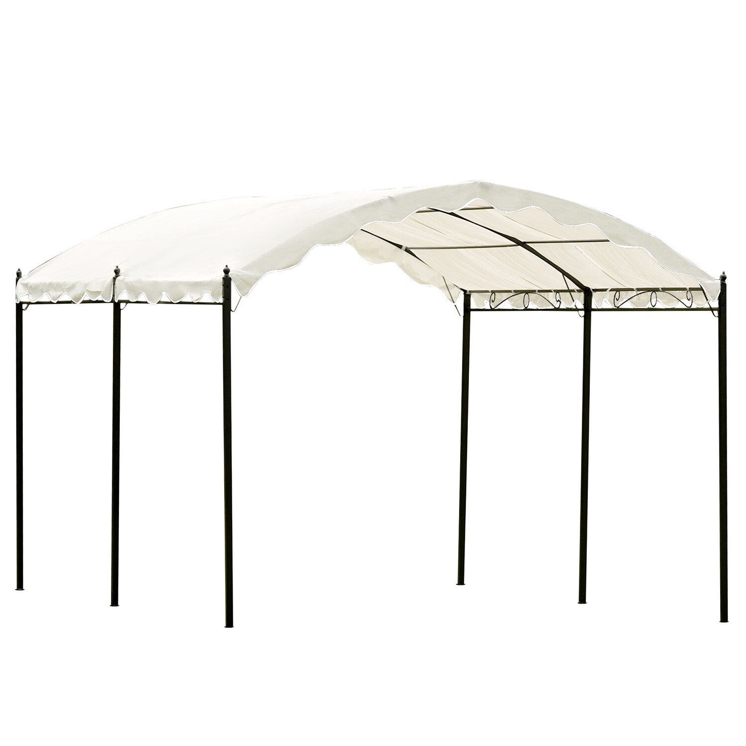 Bybafun 10-Feet x 13-Feet Rectangle Off-White Fabric Polyester Roof Pop-up Gazebo