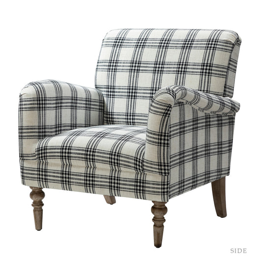 14 Karat Home Modern BLACK Linen Accent Chair