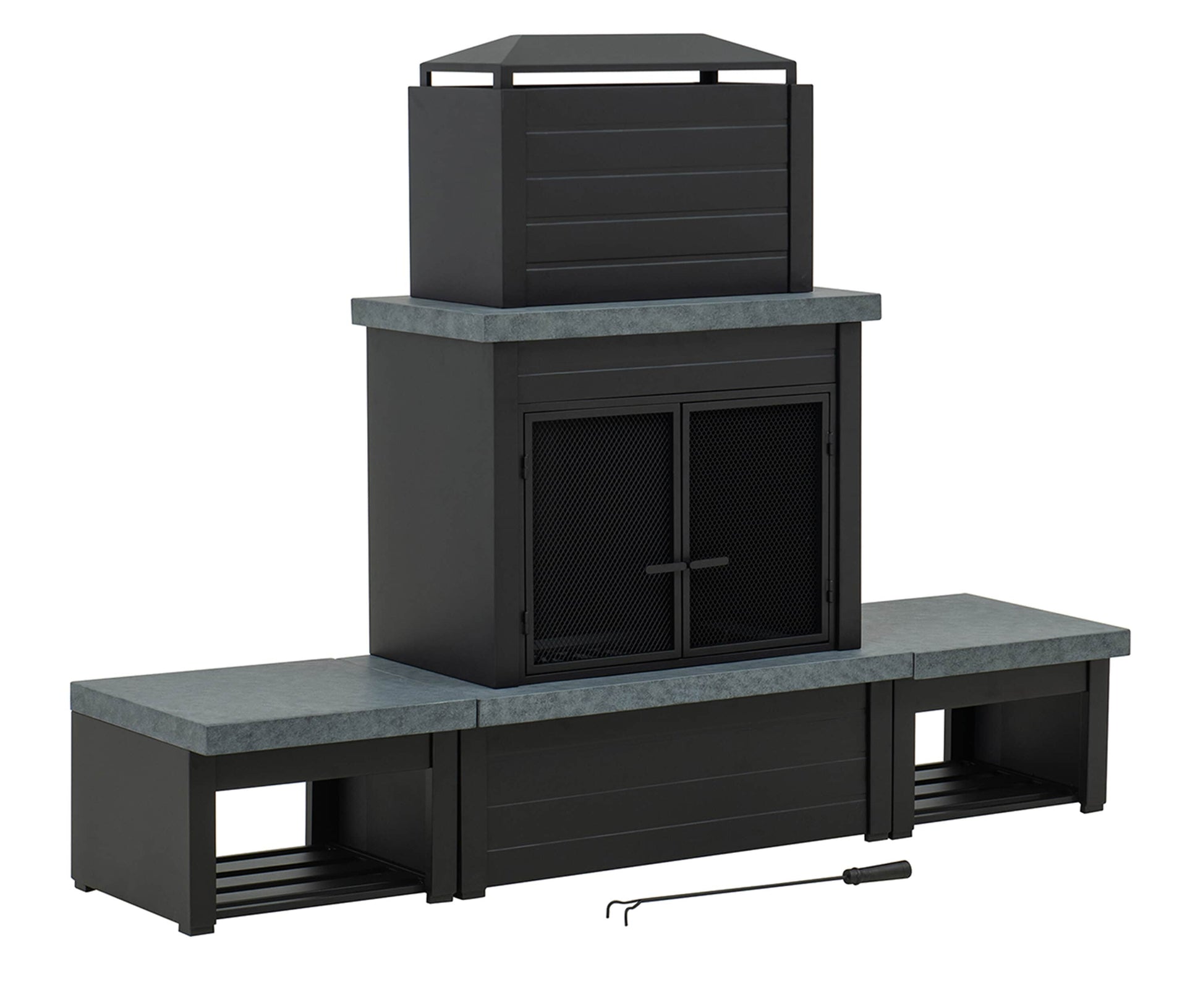 Sunjoy 20-in W Steel Rectangle Portable Wood-Burning Fire Pit