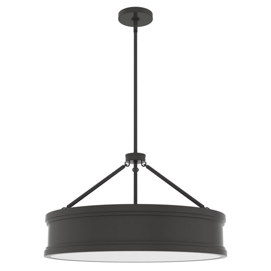 Hunter Capshaw 6 -Light Noble Bronze Traditional Frosted glass Drum Large Hanging Kitchen island light 5281668