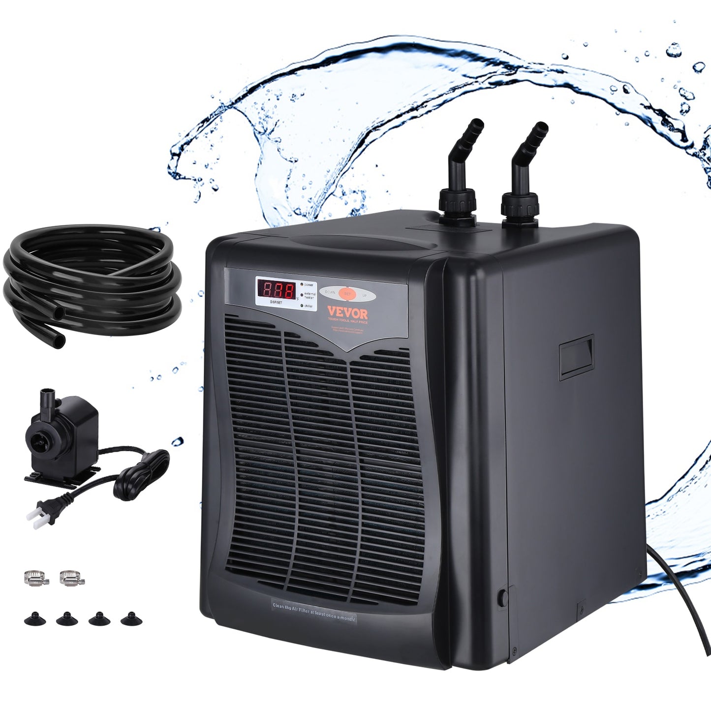VEVOR 1/3-HP Hydroponic Water Chiller 1-Speed Indoor/Outdoor Portable Evaporative Cooler (Motor Included) HWQLQQJR033HPZNB6V1
