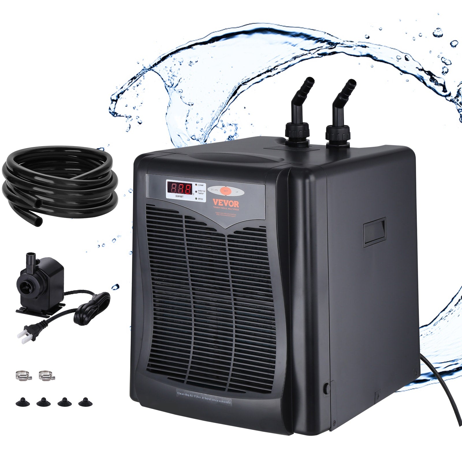 VEVOR 1/3-HP Hydroponic Water Chiller 1-Speed Indoor/Outdoor Portable Evaporative Cooler (Motor Included) HWQLQQJR033HPZNB6V1