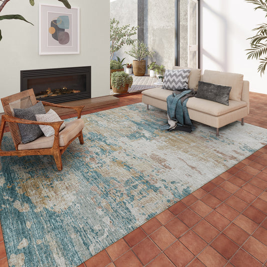 Addison Rugs Accord 9 x 12 (ft) Loomed Off-white Rectangular Indoor/Outdoor Abstract Mid-Century Modern Area rug
