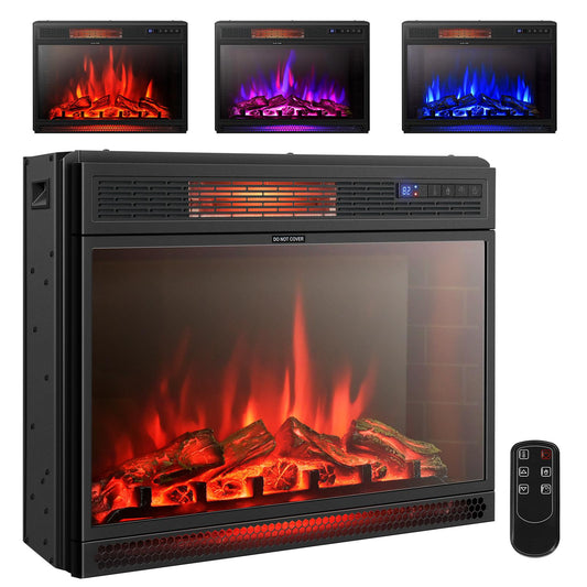 BABOOM 29-in W Black Infrared Quartz Electric Fireplace BOM-048US-CO