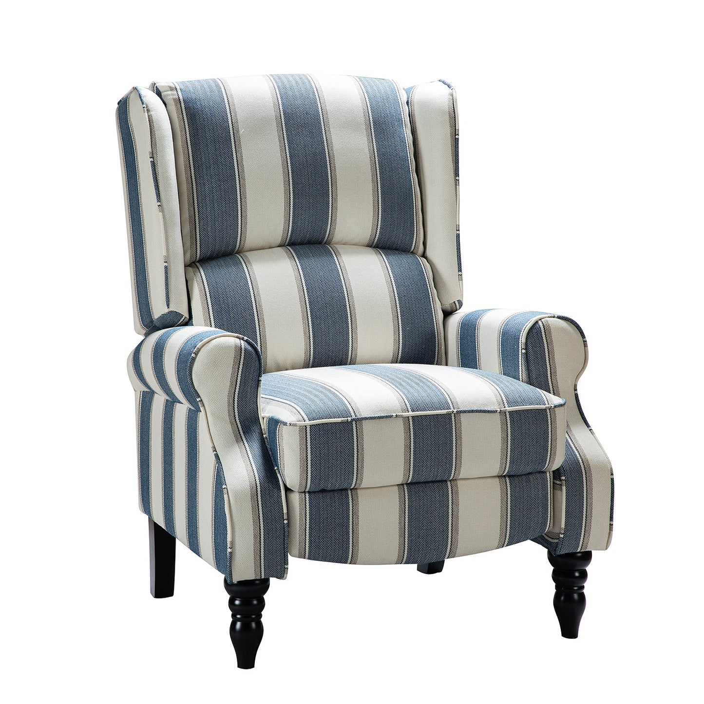 14 Karat Home STRIPE NAVY Polyester Upholstered Recliner