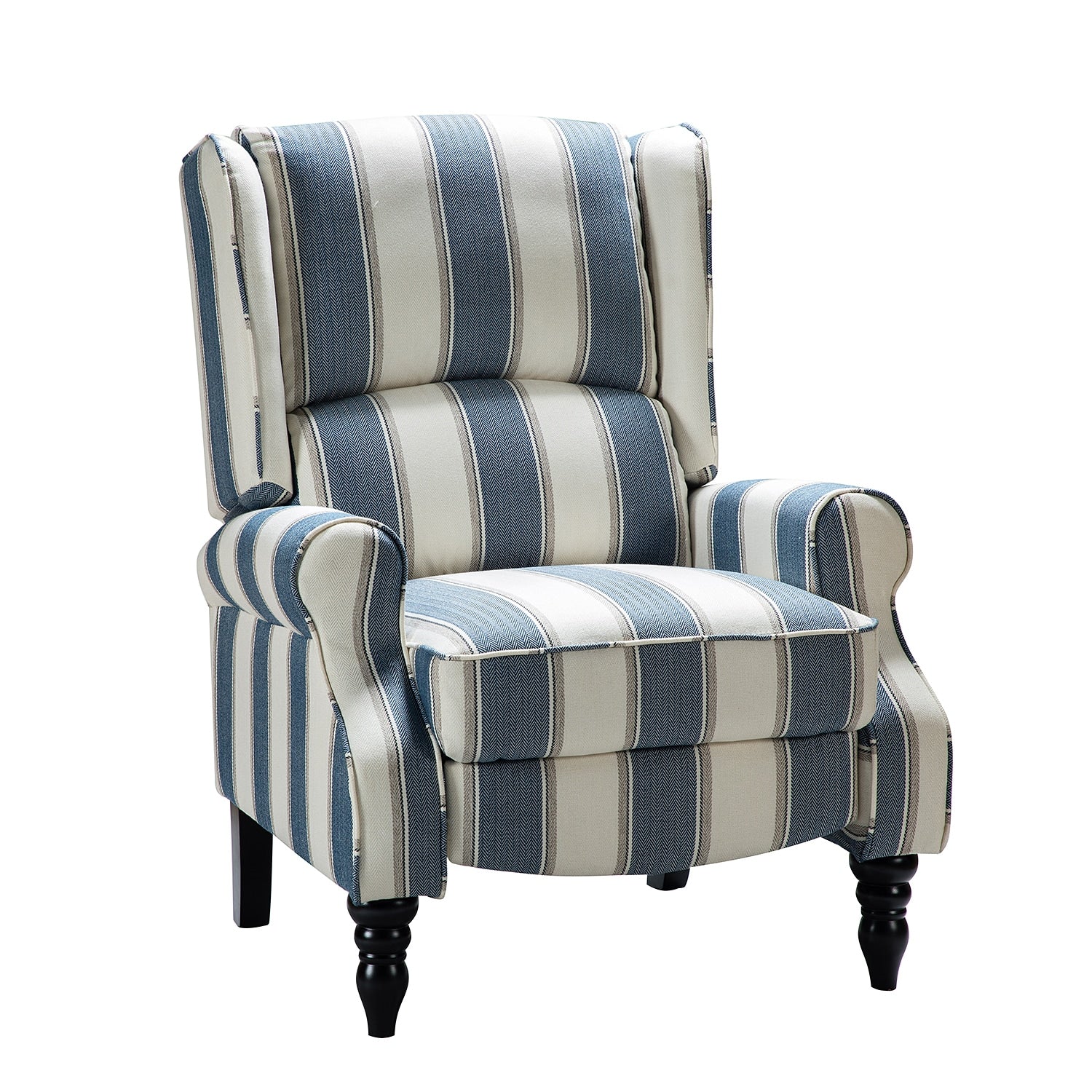 14 Karat Home STRIPE NAVY Polyester Upholstered Recliner